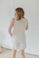 Shorts Off White Mit Gürtel Für Frauen Hosen