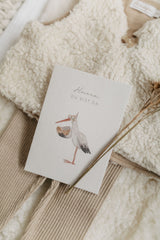 Wood Pulp Card Stork 'Hurra'