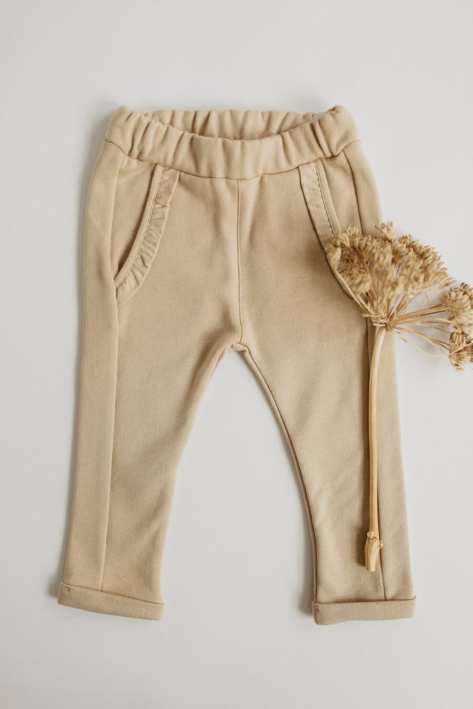 Sweathose Mit Rüschen Beige / 62/68 Hosen