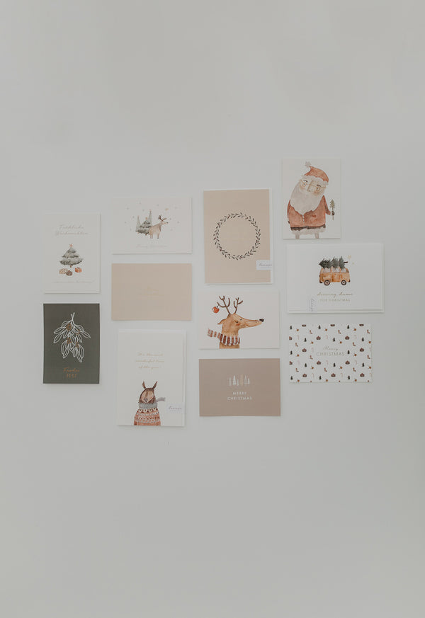 Greeting card "Fröhliche Weihnachten" with envelope